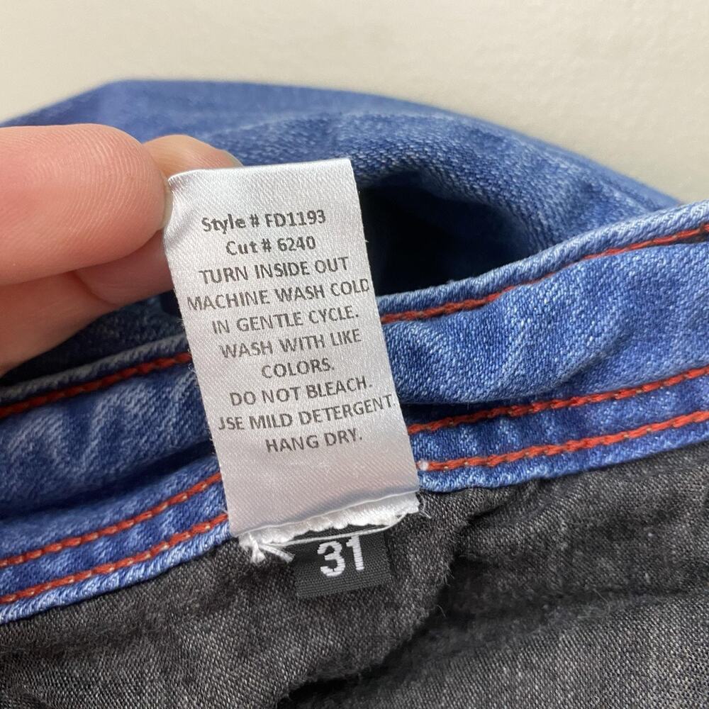 Fran Denim Heather Jeans Womens 31 Medium Wash Mid Rise Straight Crop 33x26 - Picture 11 of 12